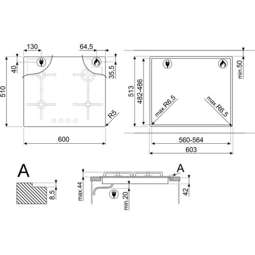 Варочная панель Smeg PV164SSA