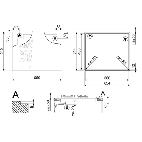 Варочная панель Smeg PM3643D