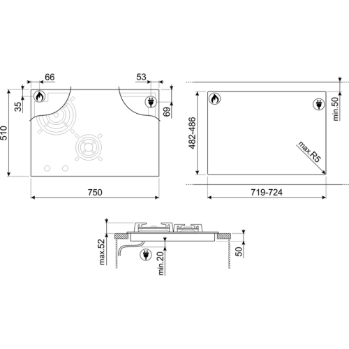Варочная панель Smeg PM3743D