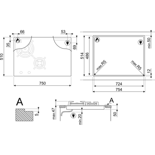 Варочная панель Smeg PM3743D