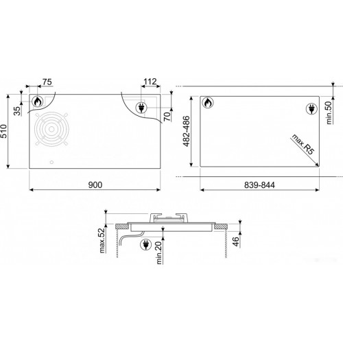 Варочная панель Smeg PM3953D