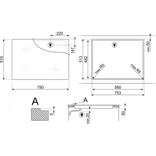 Варочная панель Smeg SI4742D