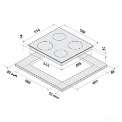 Варочная панель Krona Teller 60 BL/S K