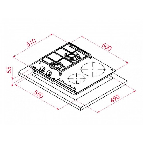 Варочная панель Teka Hybrid JZC 64322 ABN Black 112570132
