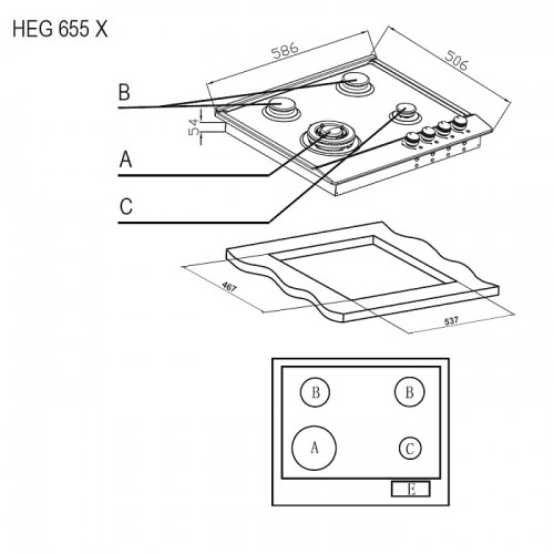 Варочная панель Evelux HEG 655 X