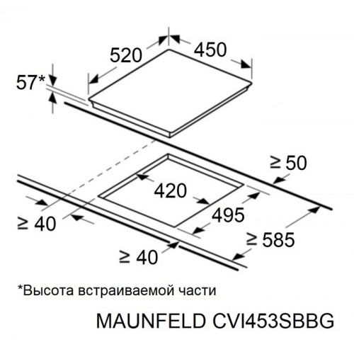 Варочная панель Maunfeld CVI453SBWH