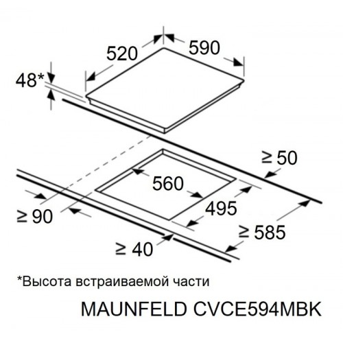 Варочная панель Maunfeld CVCE594MBK
