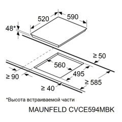 Варочная панель Maunfeld CVCE594MBK2