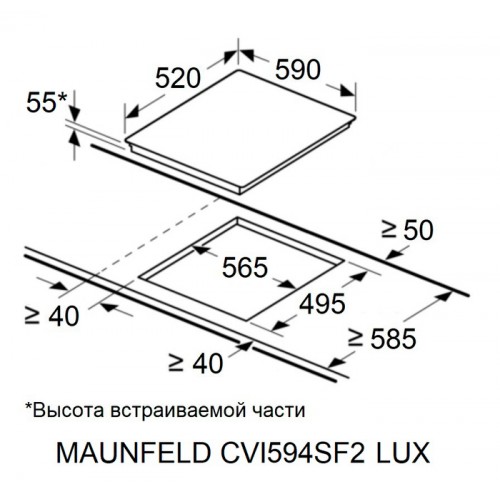 Варочная панель Maunfeld CVI594SF2BG LUX