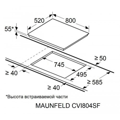Варочная панель Maunfeld CVI804SFLGR