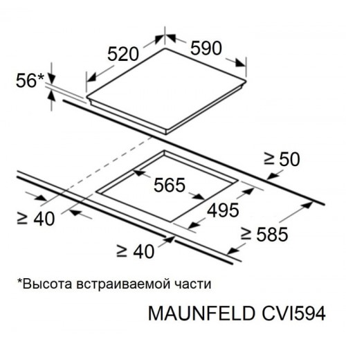 Варочная панель Maunfeld CVI594WH