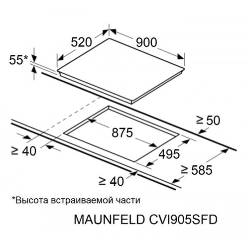 Варочная панель Maunfeld CVI905SFDGR