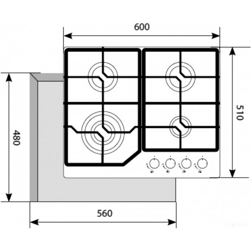 Варочная панель LEX GVG 6040-1 IV Light