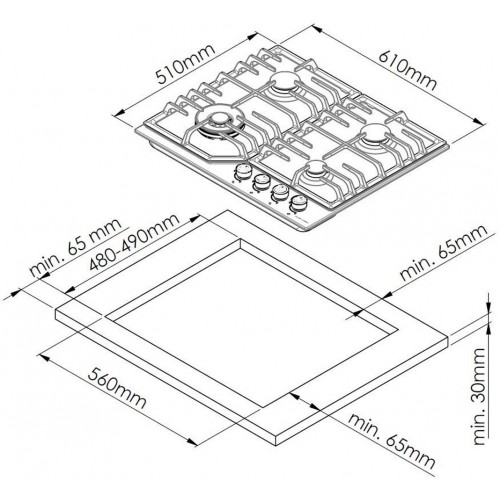 Варочная панель HiSTORY HGE 640C FBK