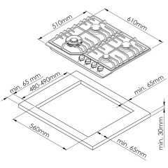 Варочная панель HiSTORY HGE 640C FWH