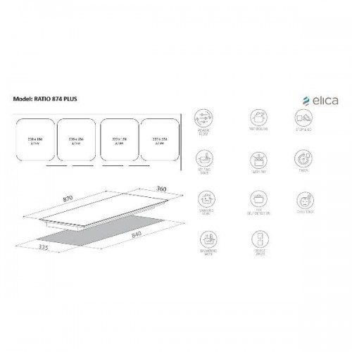 Варочная панель Elica Ratio 874 Slim BL