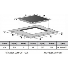 Варочная панель Meferi MEH453BK Comfort Plus