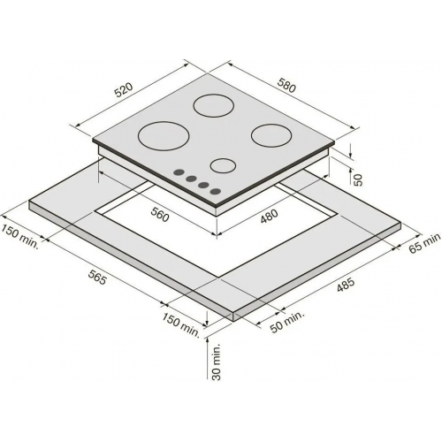 Варочная панель Krona Nebel 60 WH W