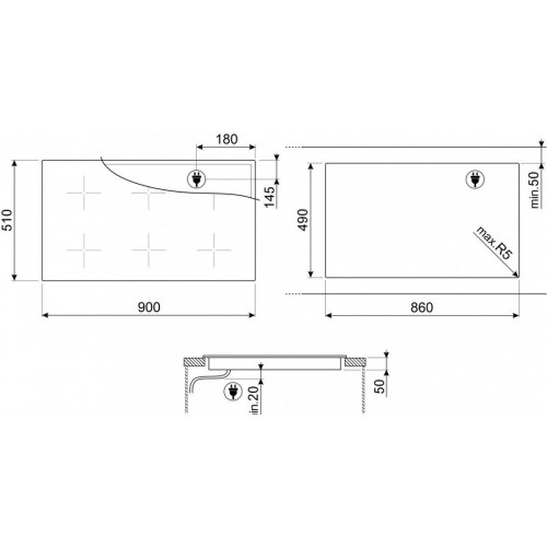 Варочная панель Smeg SIM3964MB