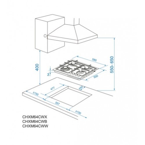 Варочная панель Candy CHXM64CWX
