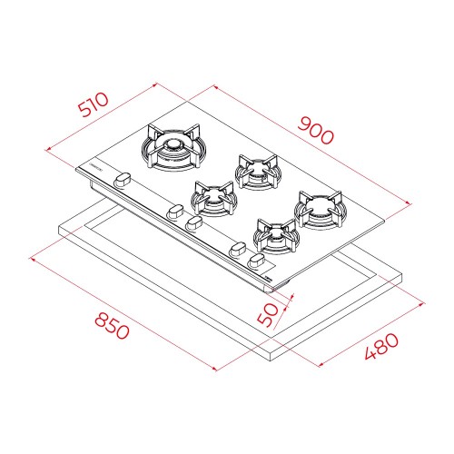 Варочная панель Teka GBC 95-G1 GBC MATT BLACK (112570237)
