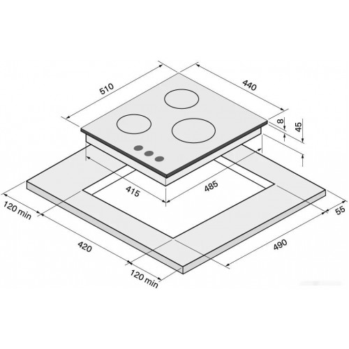 Варочная панель Krona Hagel 45 BL W