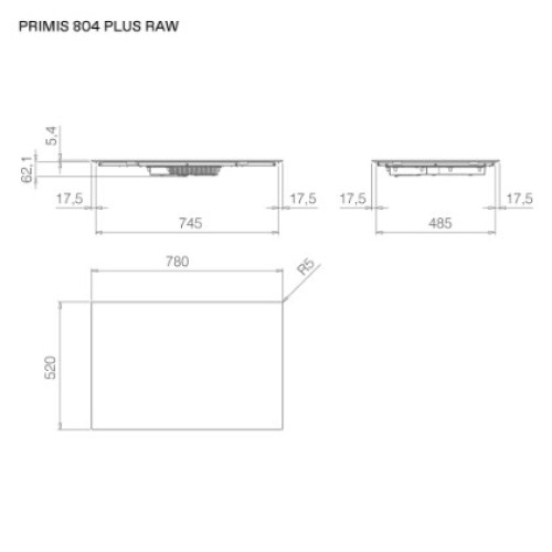 Варочная панель Elica Primis 804 Plus RAW PRF0210632