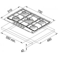 Варочная панель Franke FHTL 755 4G TC OA C
