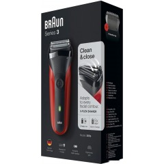 Электробритва мужская Braun Series 3 300s (красный)