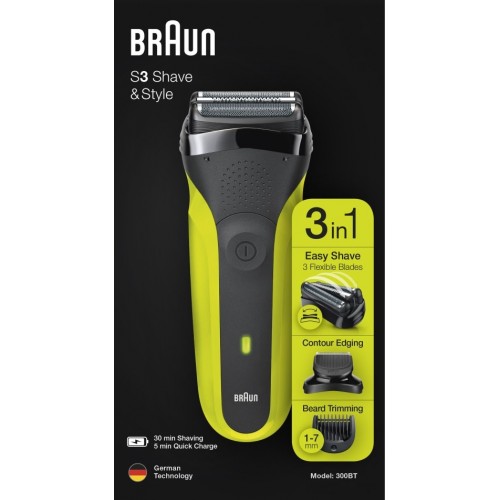 Электробритва мужская Braun Series 3 Shave&Style 300BT (зеленый)