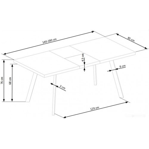 Кухонный стол Halmar Berlin (орех/черный)