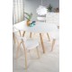 Кухонный стол Halmar Ruben 102/142x102 (белый матовый/натуральный)