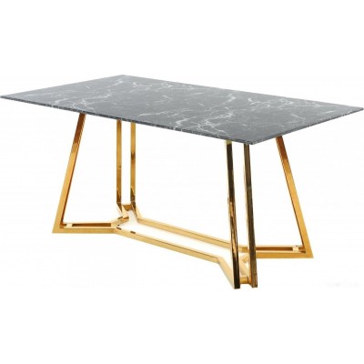 Кухонный стол Halmar Konami 160/90 (черный мрамор/золотой)