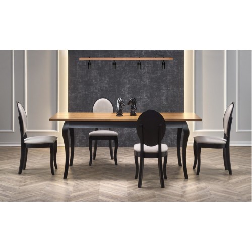 Кухонный стол Halmar Windsor 160-240/90 (темный дуб/черный)