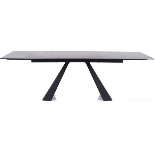 Кухонный стол Signal Salvadore Ceramic 160/240x90 (серый мрамор/черный матовый)