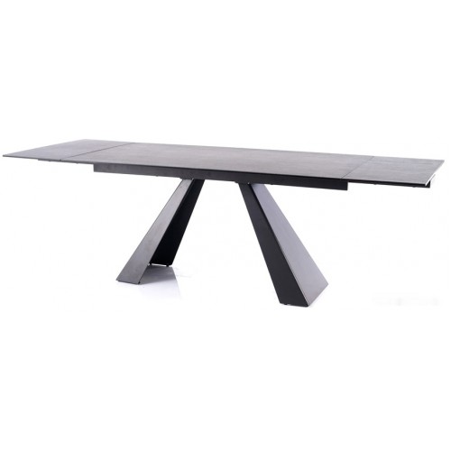 Кухонный стол Signal Salvadore Ceramic 160/240x90 (серый мрамор/черный матовый)