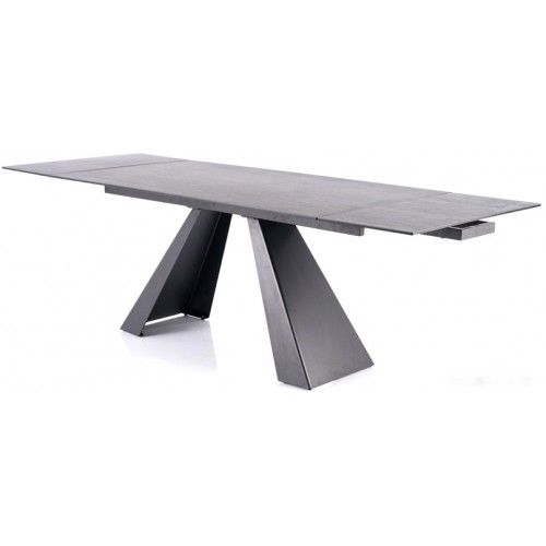 Кухонный стол Signal Salvadore Ceramic 160/240x90 (серый мрамор/черный матовый)
