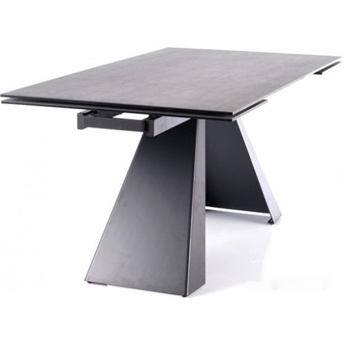 Кухонный стол Signal Salvadore Ceramic 160/240x90 (серый мрамор/черный матовый)