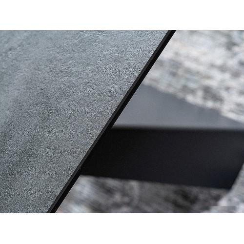 Кухонный стол Signal Salvadore Ceramic 160/240x90 (серый мрамор/черный матовый)