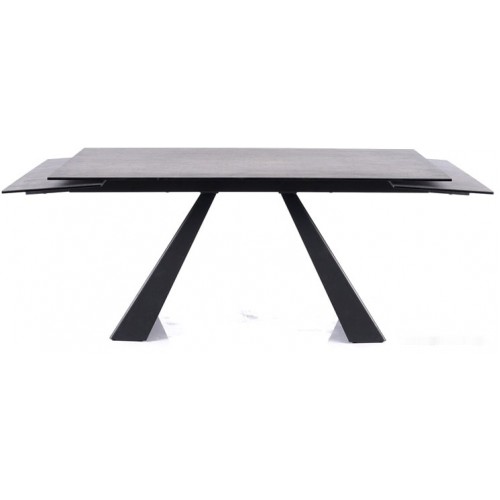 Кухонный стол Signal Salvadore Ceramic 160/240x90 (серый мрамор/черный матовый)