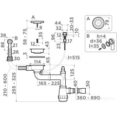 Сифон Omoikiri WK-1-CL-R-A AB
