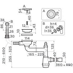 Сифон Omoikiri WK-1-CL-R AB