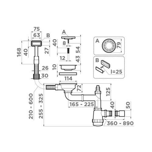 Сифон Omoikiri WK-1 LG 4956824