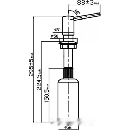 Дозатор Omoikiri OM-02-BL (черный)