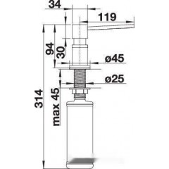 Дозатор для жидкого мыла Blanco Lato (хром/вулканический серый)