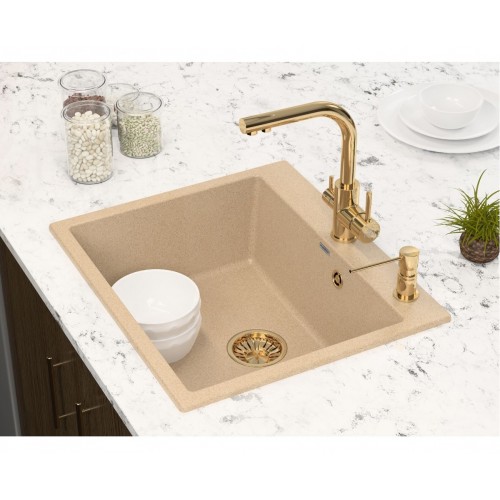 Дозатор для моющего средства Paulmark Kraft D003-BG (брашированное золото)