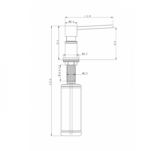 Дозатор моющего средства Paulmark Kraft D003-401 антрацит/хром