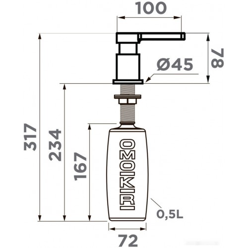 Дозатор для жидкого мыла Omoikiri OM-04 GB (графит)