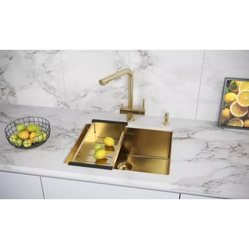 Дозатор для моющего средства Paulmark Decus D004-LG (светлое золото)