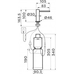Дозатор для моющего средства Omoikiri OM-09-BN SENSOR (нержавеющая сталь)
